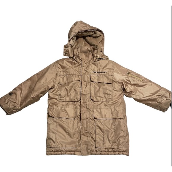Rocawear Other - Rocawear Hooded Winter Coat Puffer Jacket Warm‎ Full Zip Beige Kids S